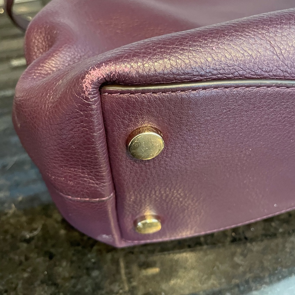 Michael Kors Leather Shoulder Bag in Burgundy with Gold Hardware - Picture 10 of 10